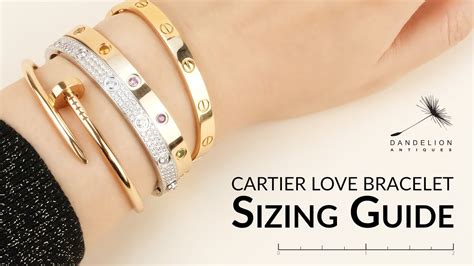 sizes of cartier love bracelet